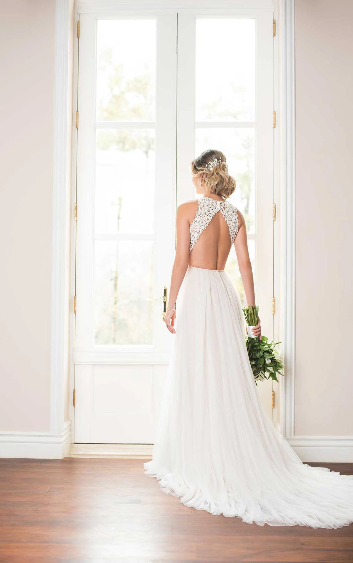 6707 - Boho Wedding Dress with French Tulle