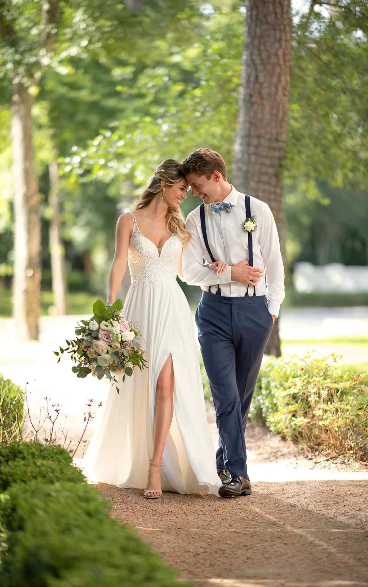 6717 - Casual Wedding Dress with Beaded Bodice