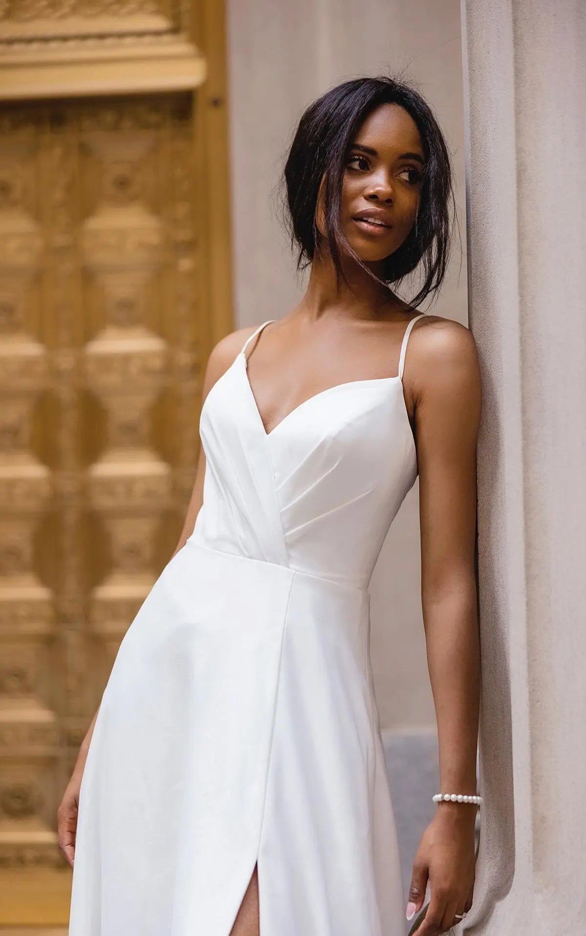 7585 - Simple A-line Wedding Dress with Sexy Side Slit Love & Lace Boutique 7585 - Simple A-line Wedding Dress with Sexy Side Slit Love & Lace Boutique