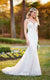 French Lace Wedding Dress with Scalloped Train - 6814