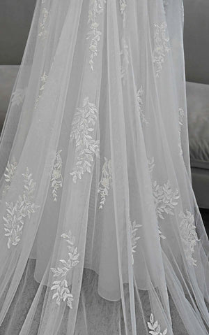 7177 -  Boho-Style Wedding Dress with Sheer Details