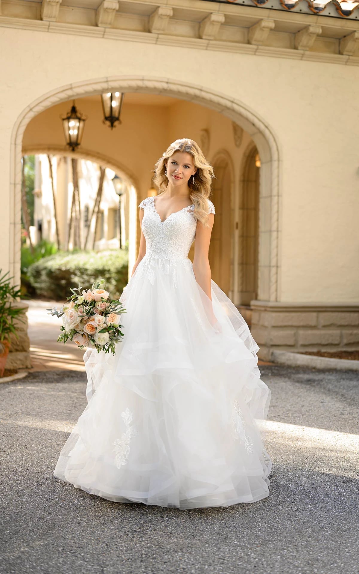 Classic Princess Ballgown with Cap Sleeves - 7219