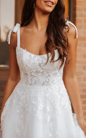 7899 -  Modern Romantic A-Line Wedding Dress with Pockets