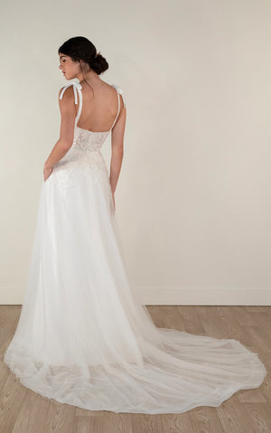 7899 -  Modern Romantic A-Line Wedding Dress with Pockets