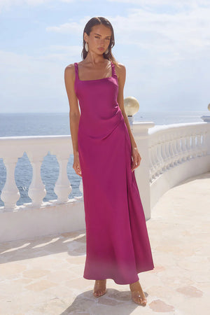 ESME HIGH SPLIT MAXI DRESS PLUM