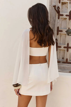 HAISLEY PONCHO OPEN BACK MINI DRESS