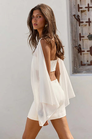 HAISLEY PONCHO OPEN BACK MINI DRESS
