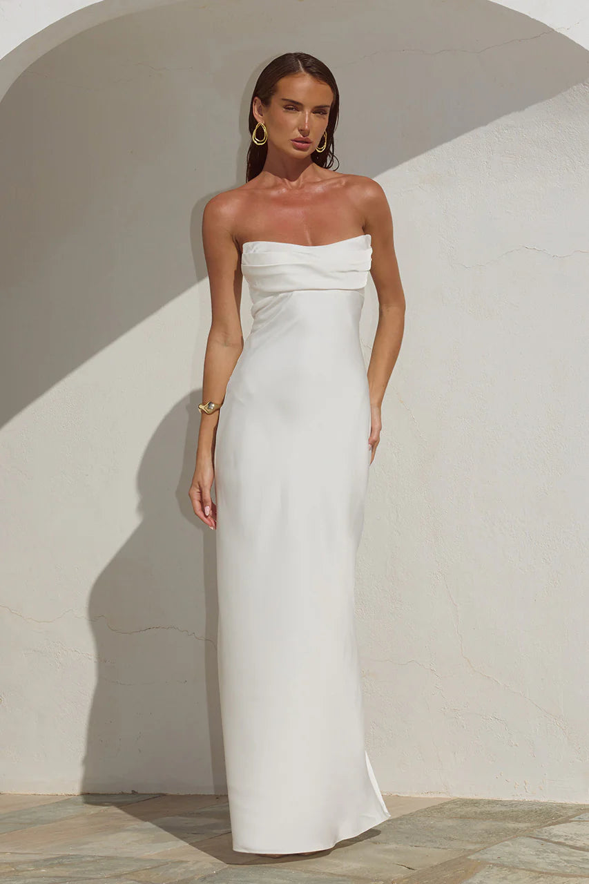 MADELEINE STRAPLESS MAXI DRESS PEARL