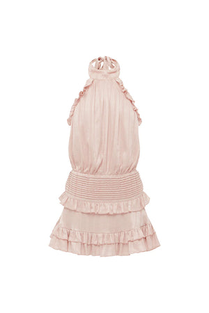 POPPY HIGH NECK RUFFLE MINI DRESS