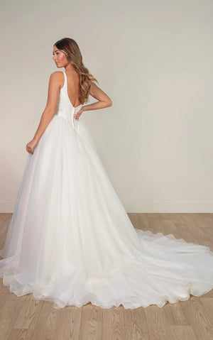SY8222 - Mikado and Organza Ballgown Wedding Dress with Scoop Neckline