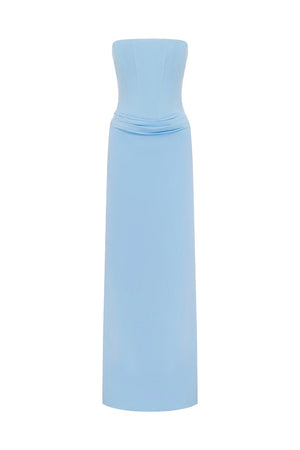TALEAH STRAPLESS CORSET MAXI DRESS - BLUEBELL