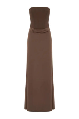 TALEAH STRAPLESS CORSET MAXI DRESS