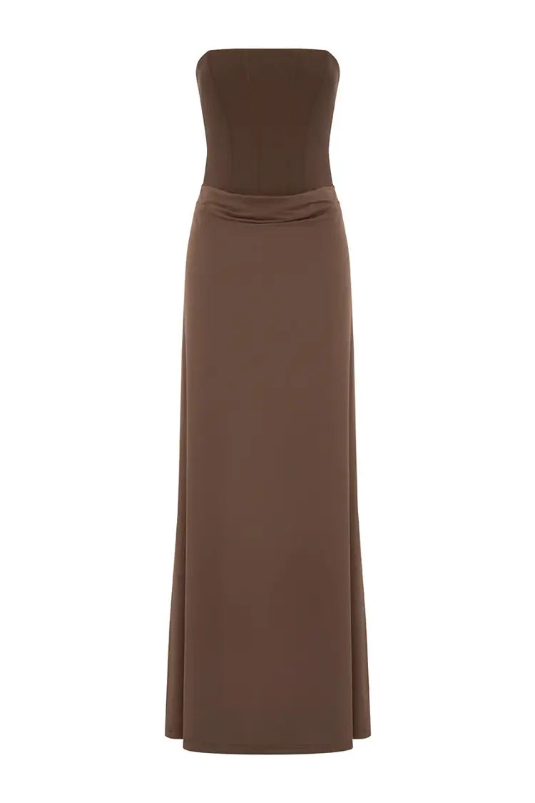 TALEAH STRAPLESS CORSET MAXI DRESS
