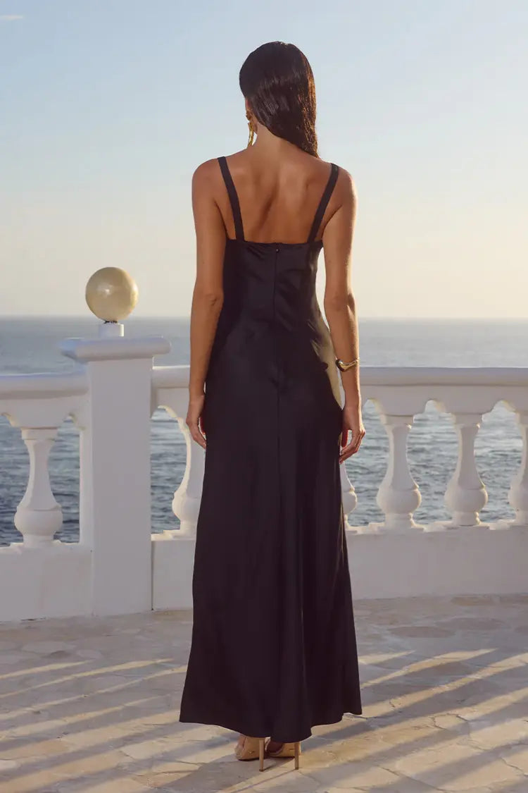 ESME HIGH SPLIT MAXI DRESS - NOIR