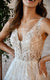 7194 - Floral Lace Wedding Dress with Plunging V-Neckline