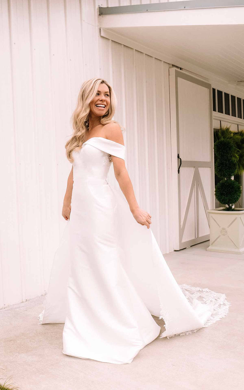 7363 - Sweetheart Neckline Wedding Dress with Off-the-Shoulder Straps