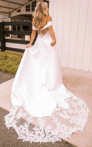 7363 - Sweetheart Neckline Wedding Dress with Off-the-Shoulder Straps