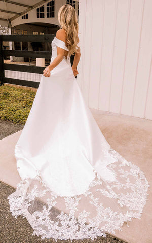 7363 - Sweetheart Neckline Wedding Dress with Off-the-Shoulder Straps