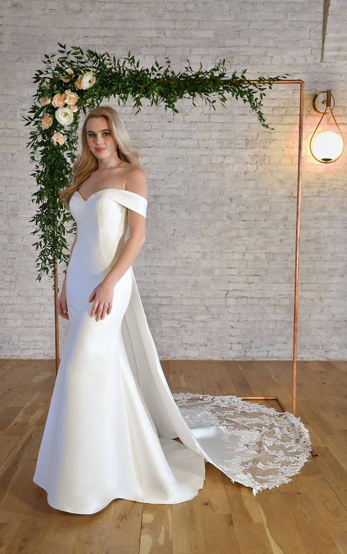 7363 - Sweetheart Neckline Wedding Dress with Off-the-Shoulder Straps