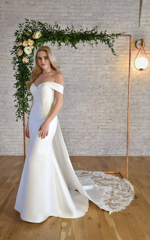 7363 - Sweetheart Neckline Wedding Dress with Off-the-Shoulder Straps