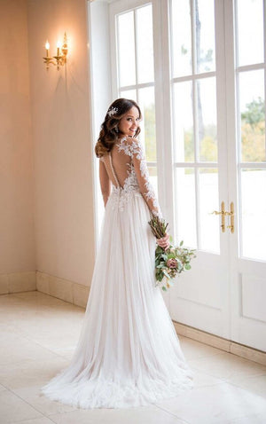 6646 - Bold and Boho Lace Wedding Dress