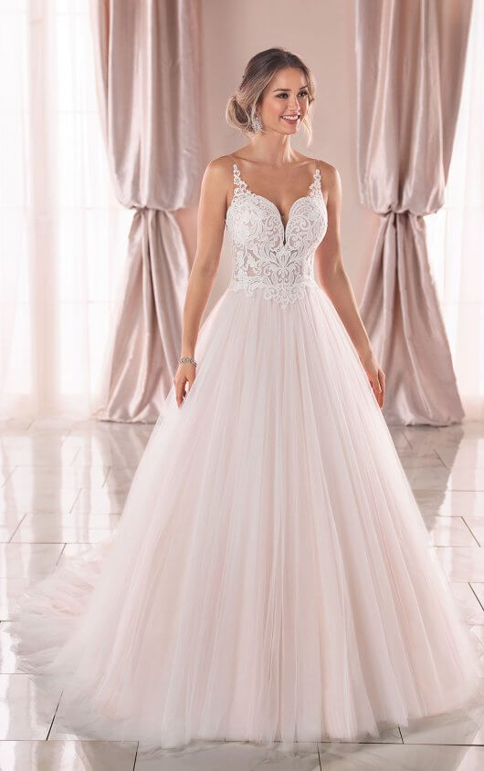 6919 - Soft Ballgown Wedding Dress with Romantic Shimmer