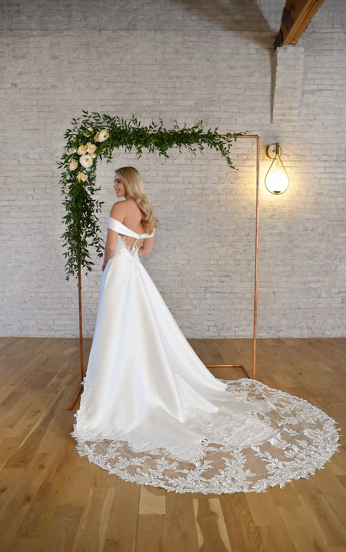 7363 - Sweetheart Neckline Wedding Dress with Off-the-Shoulder Straps