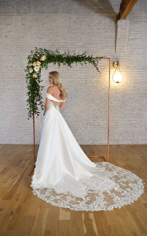 7363 - Sweetheart Neckline Wedding Dress with Off-the-Shoulder Straps
