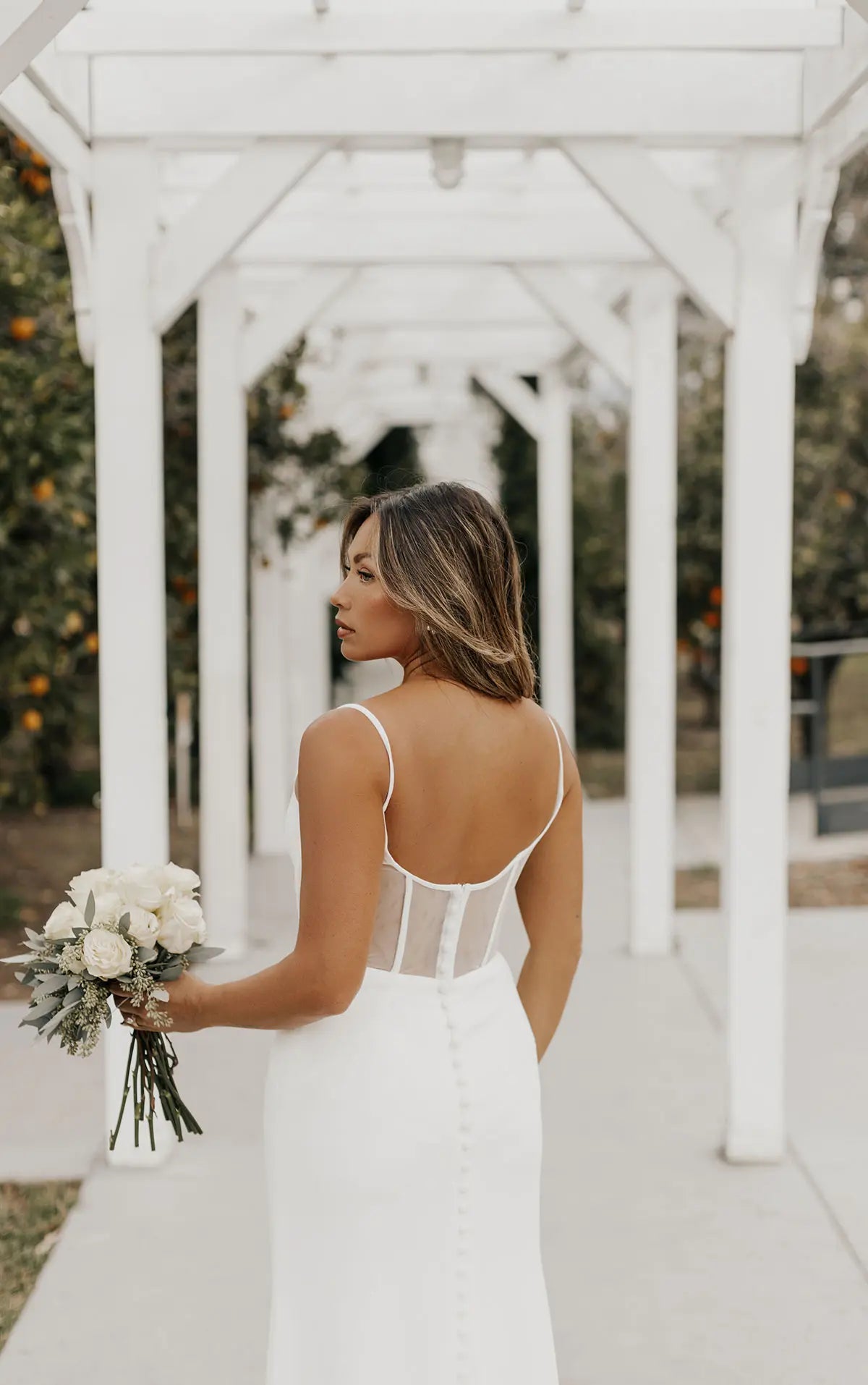 7582 - Sleek & Modern Column Wedding Dress with Cowl Neckline