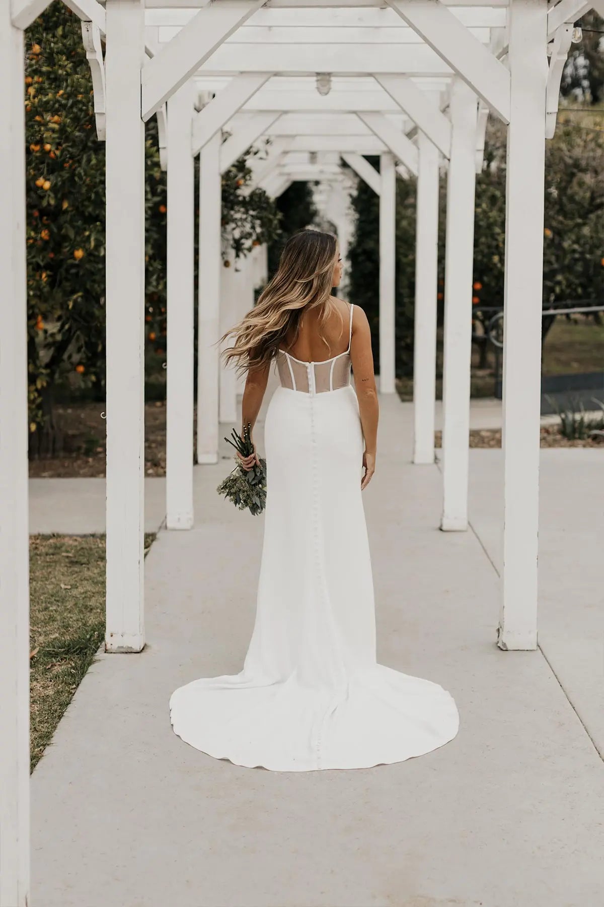 7582 - Sleek & Modern Column Wedding Dress with Cowl Neckline