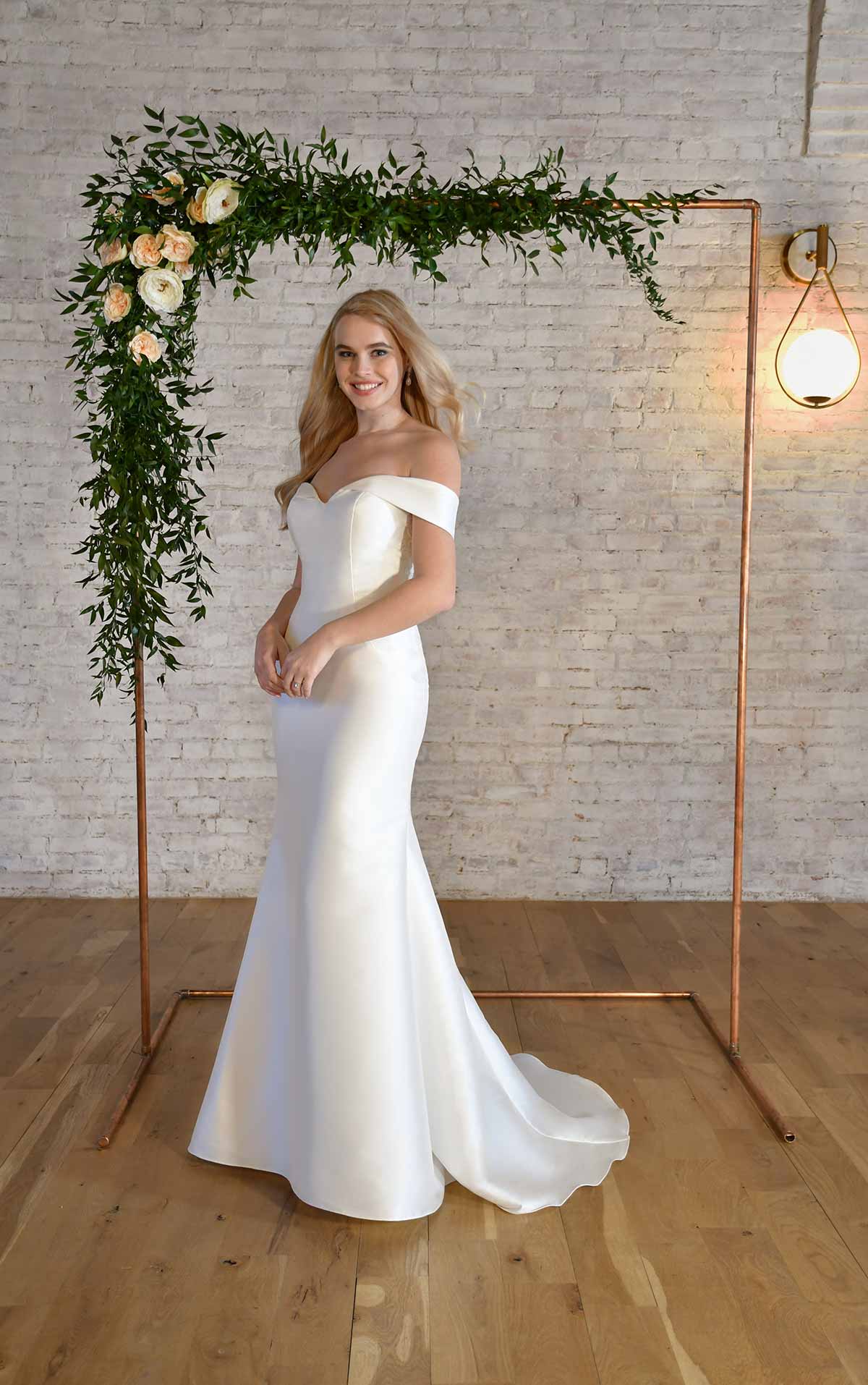 7363 - Sweetheart Neckline Wedding Dress with Off-the-Shoulder Straps