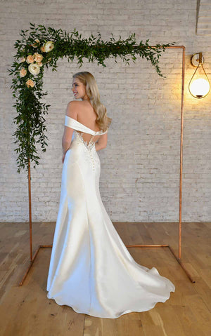 7363 - Sweetheart Neckline Wedding Dress with Off-the-Shoulder Straps
