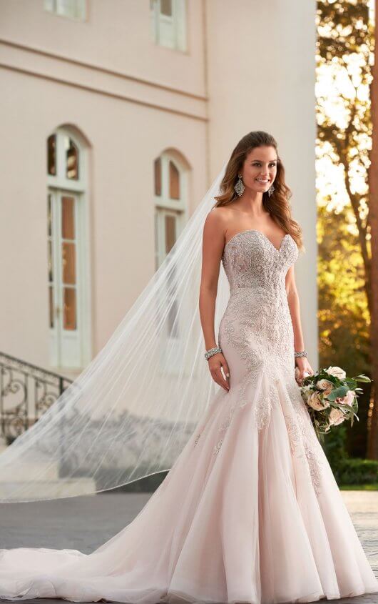 6541 - Sexy Wedding Dress with Sheer Bodice